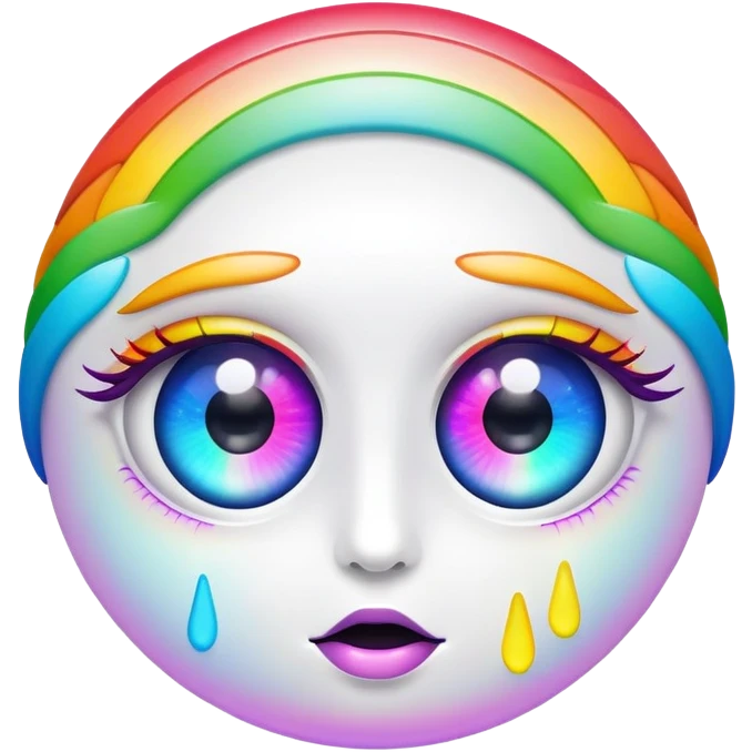 trippy rainbow eyes emoji