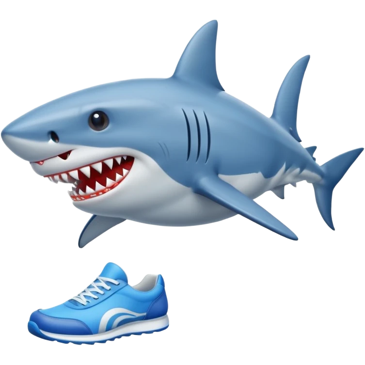 shark with blue shoes emoji
