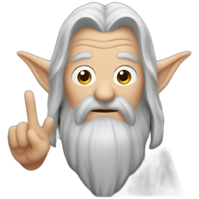 Gandalf making the Horns sign with its hands emoji