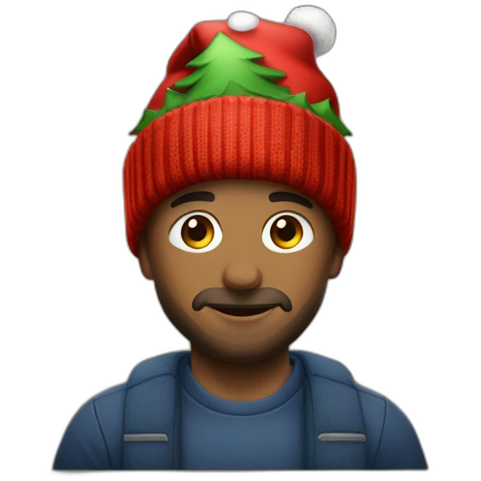 Mi foto con un gorro de navidad emoji