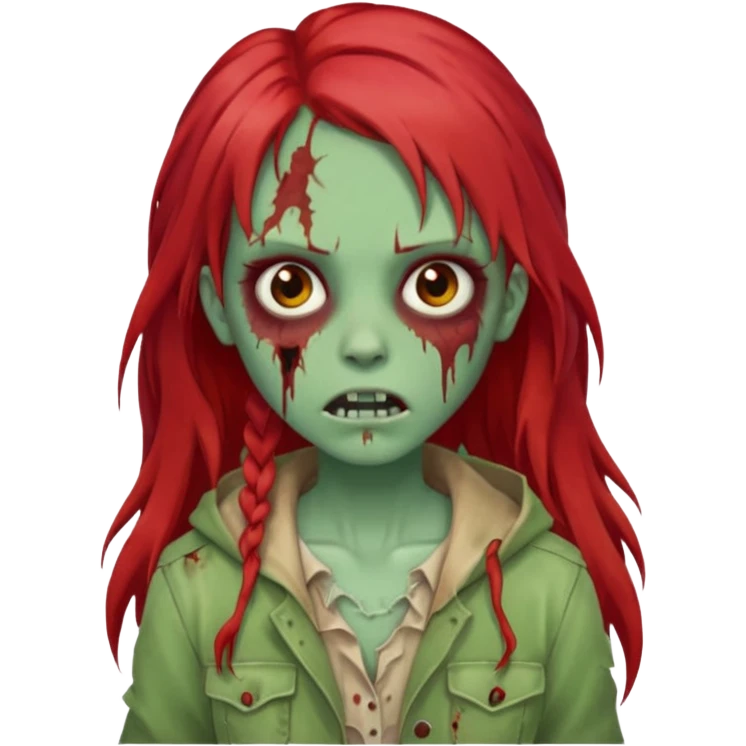 i want a zombie girl emoji with long red hair emoji