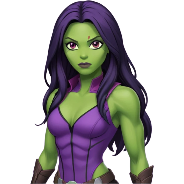 Gamora face only marvel character comic book 

 emoji