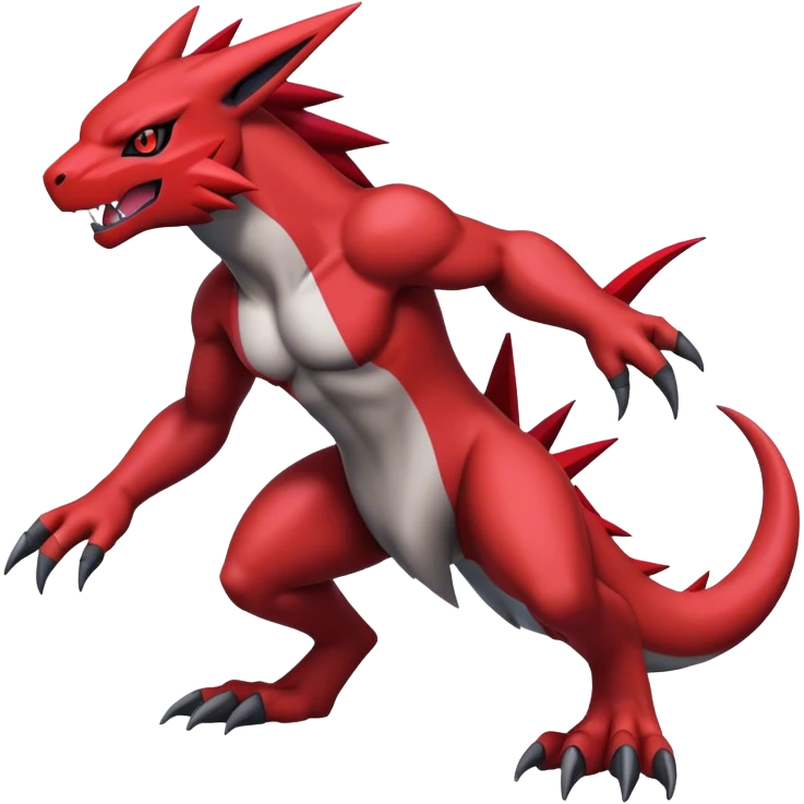 Edgy Cool Beautiful Guilmon-Zoroark, full body emoji