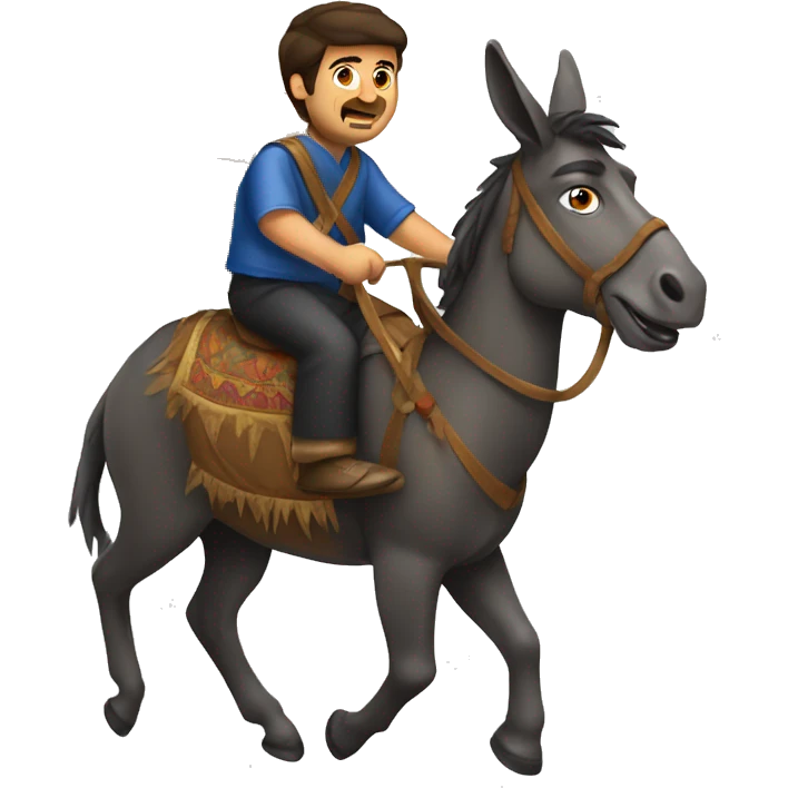 Armenian riding a donkey  emoji