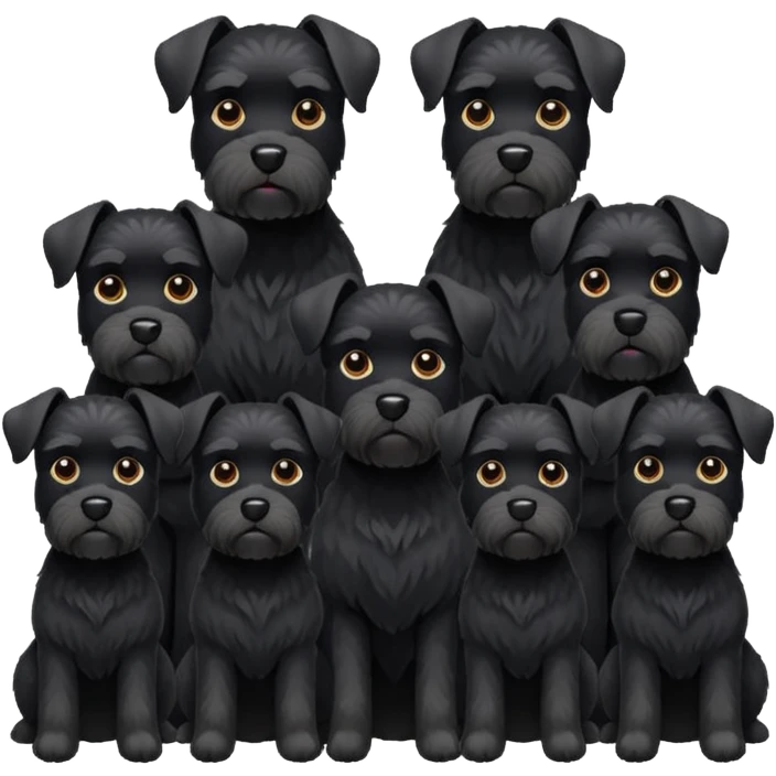 8 black schnauzers emoji