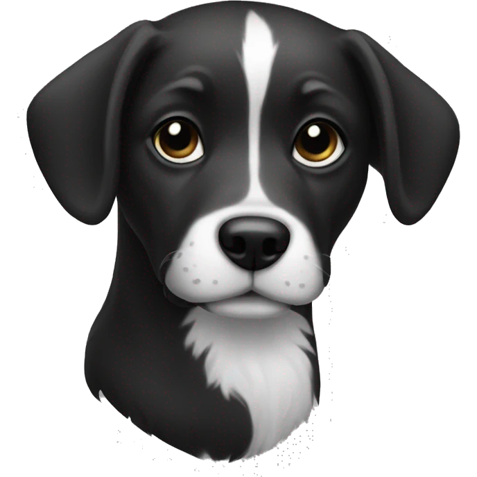 Dog black and White  emoji