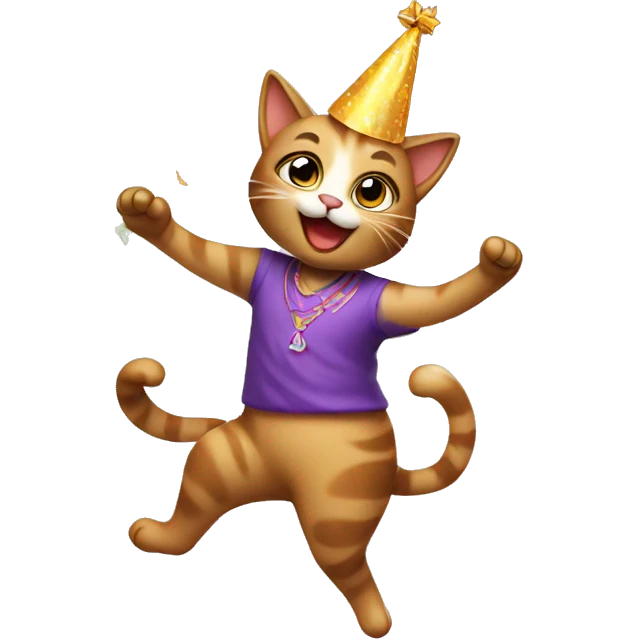 dancing cat birthday emoji