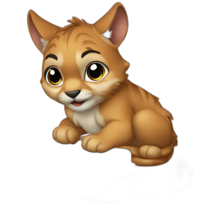 cuty linx similar to stitch studying emoji
