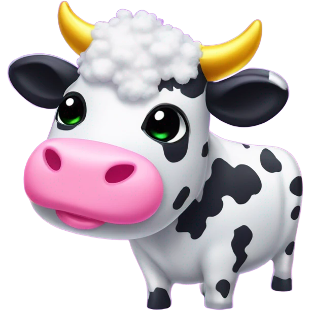 Lisa frank glitter fluffy cow emoji