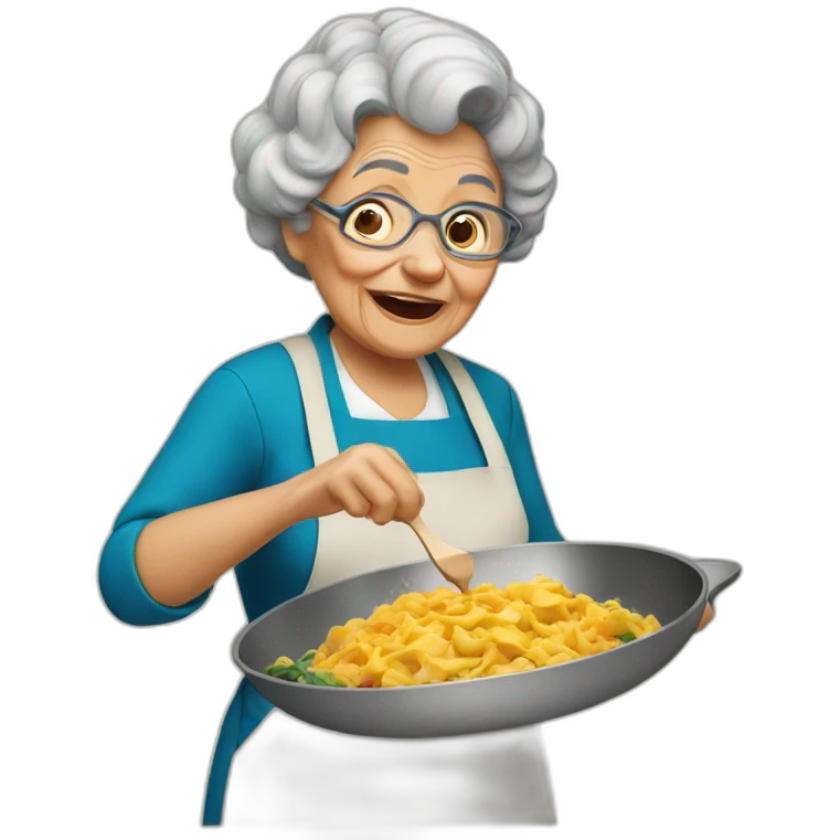 Granny coocking eat emoji