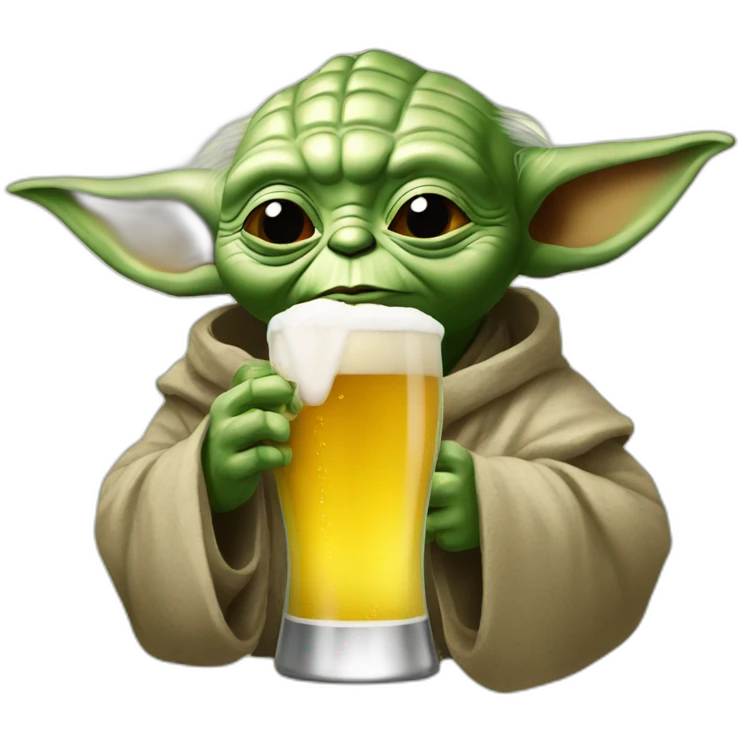 yoda drinking beer emoji