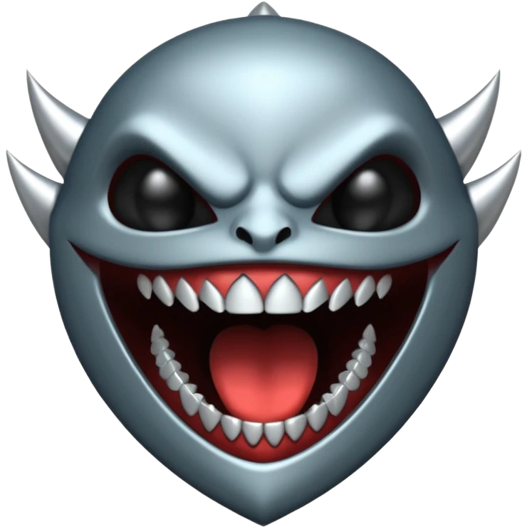 metallic teeth with sharp fangs, chrome texture, dark shadows emoji