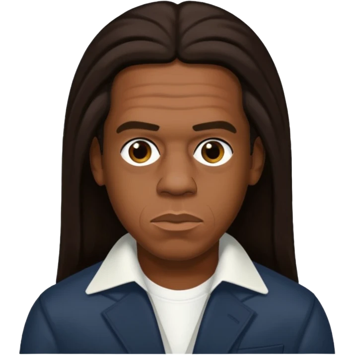 Jay-Z with dark brown long hair emoji