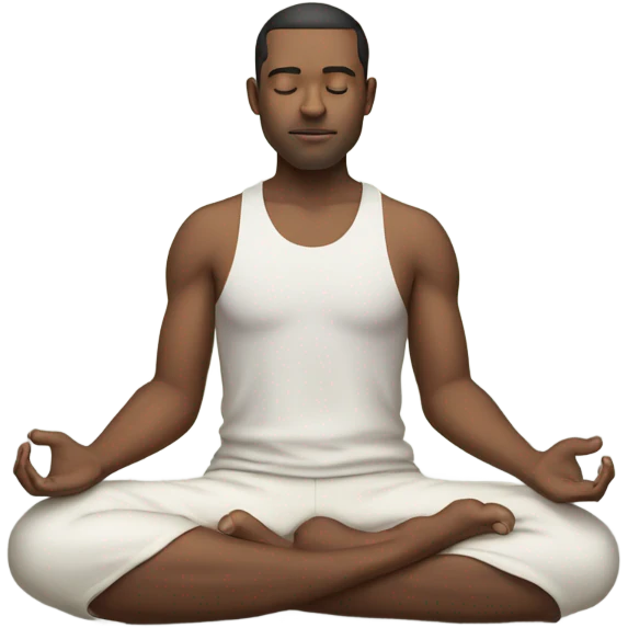 A man in the lotus pose practicing yoga, exuding tranquility and focus. emoji