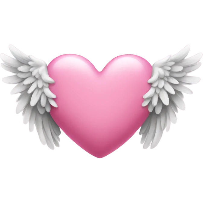 pink heart - angel wings emoji