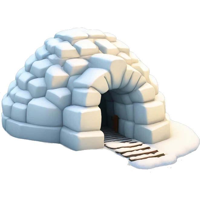 Realistic igloo made of snow emoji