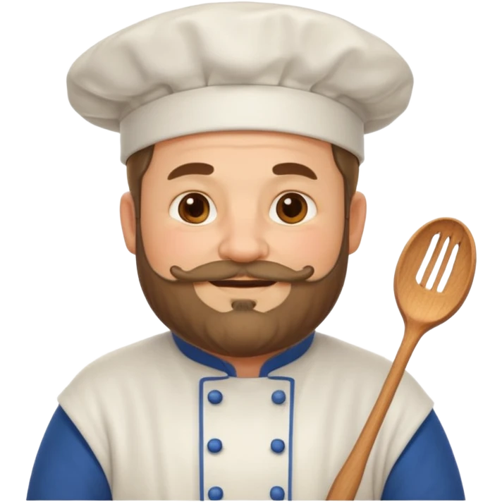 medieval fat, middle-aged, bearded chef emoji emoji