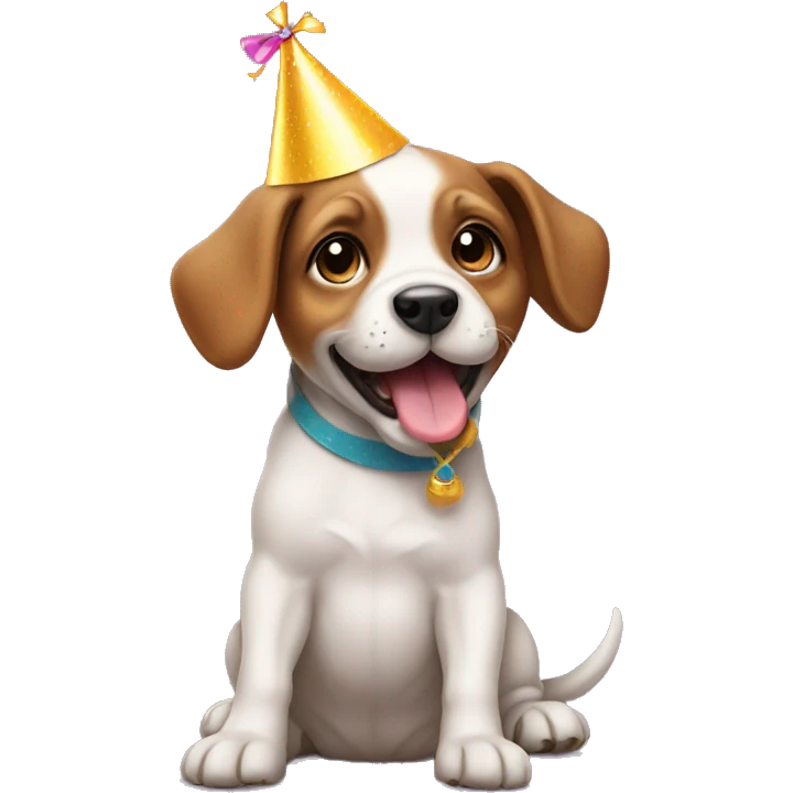 Puppy with party hat emoji