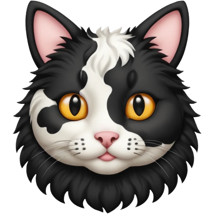 Cat black and white like a cow emoji