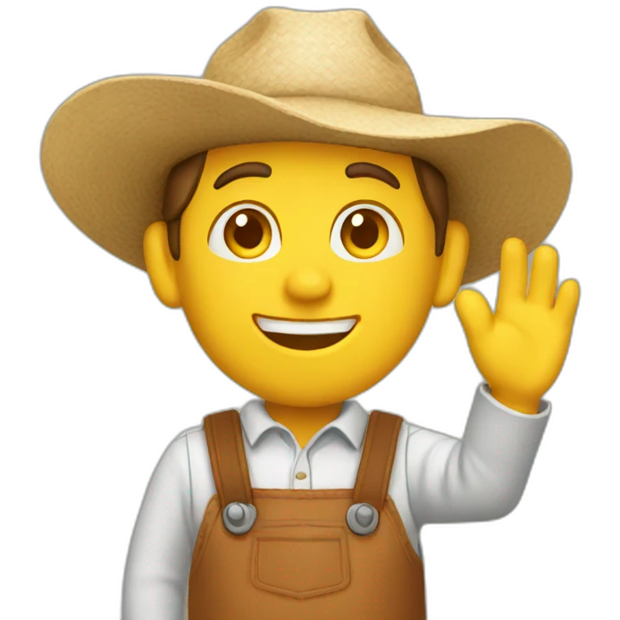 Farmer waving emoji
