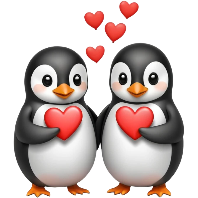 Penguin valentine's  couple emoji