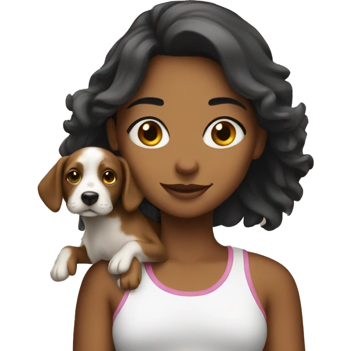 girls with dog emoji