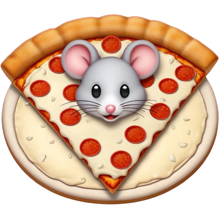 une souris sur une pizza emoji