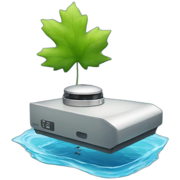 small-leaf-floating-on-water-block-and-security-ptz-camera-behind emoji