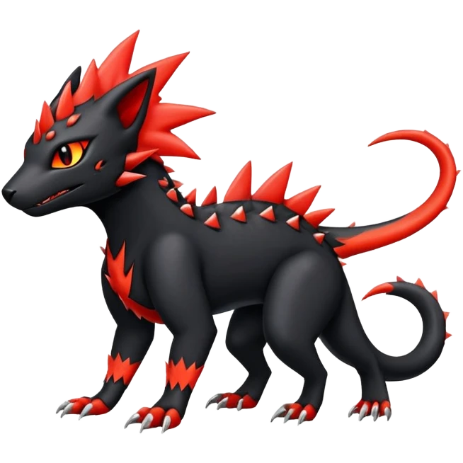 Salandit-Litten-Houndour-Boltund-Fakémon-hybrid-creature (full body)  emoji