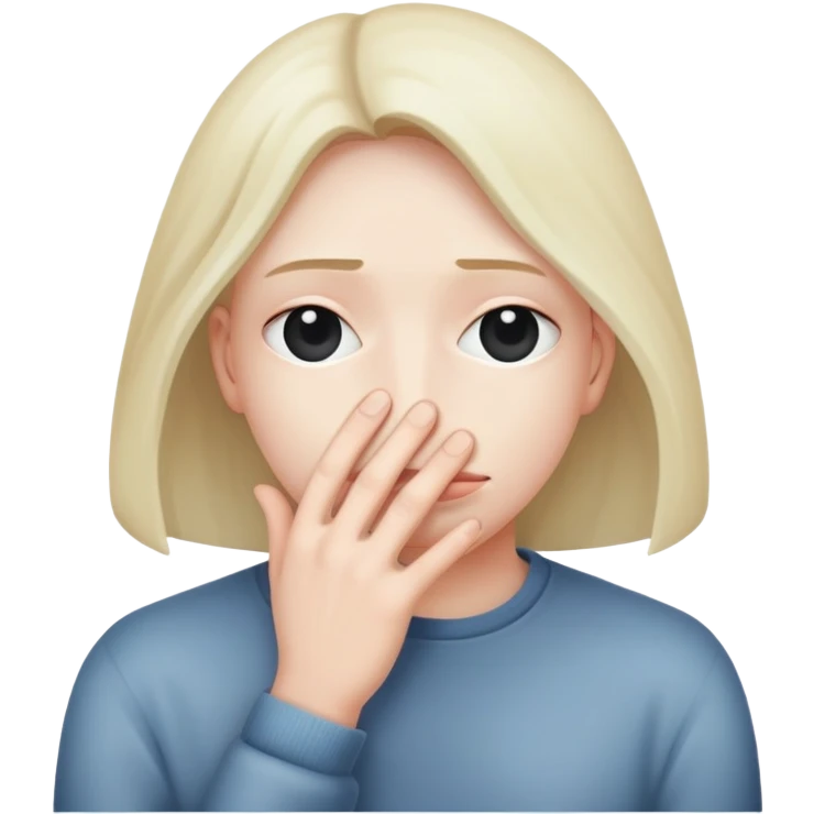 low confidence + hiding face emoji