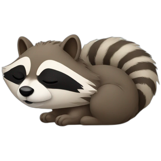 raccoon and a squirrel sleeping emoji