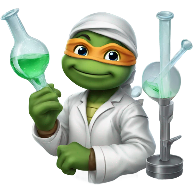 The ninja turtles doing science emoji
