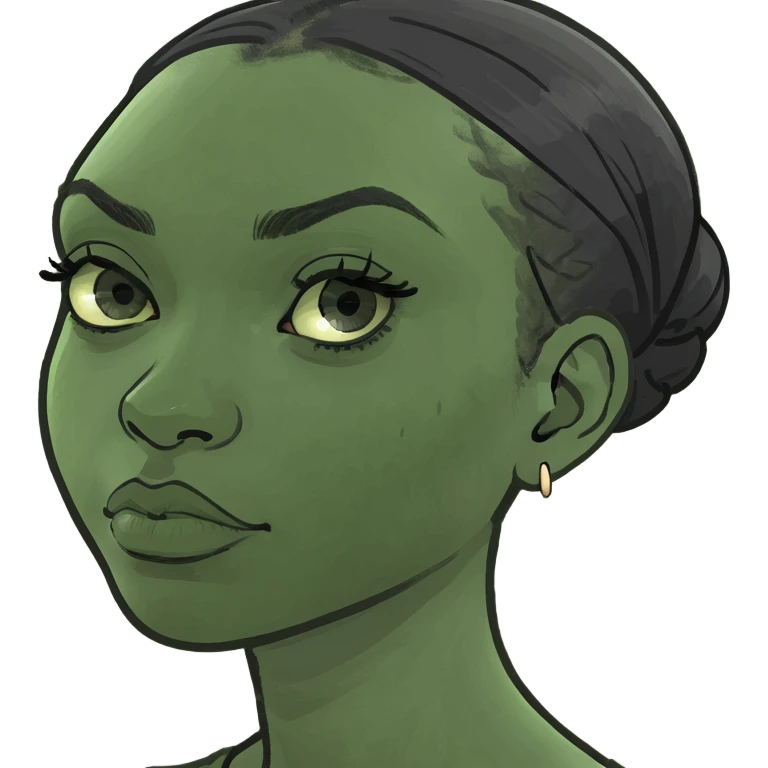 A black female doing a side eye emoji