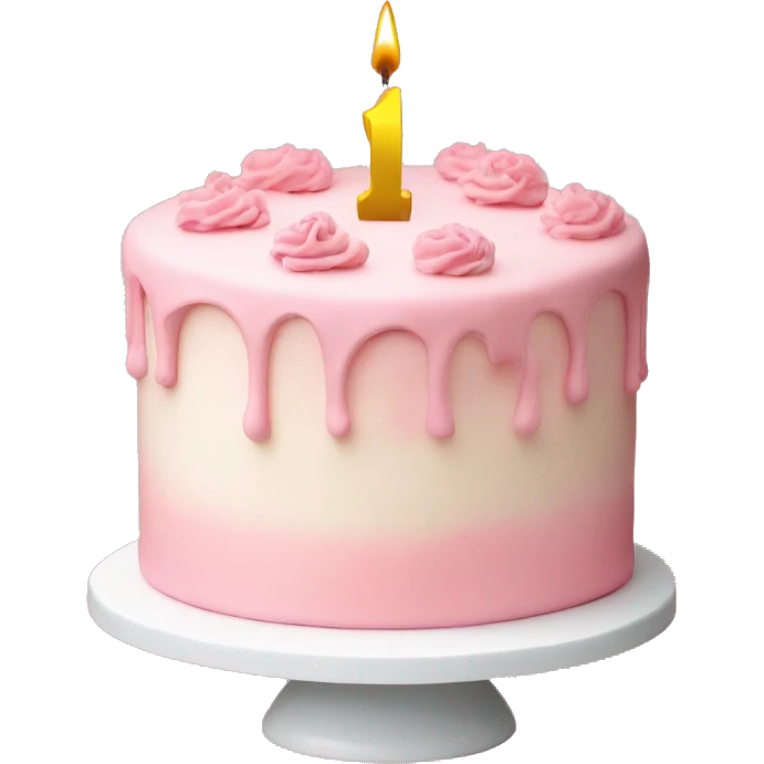 Blush pink birthday cake with Sarah written on it emoji