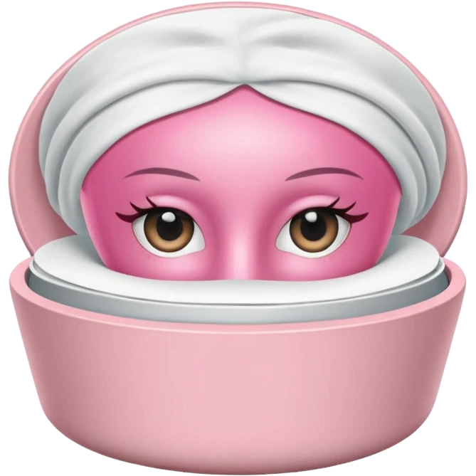 Clinique eye mask  in a light pink round container  emoji