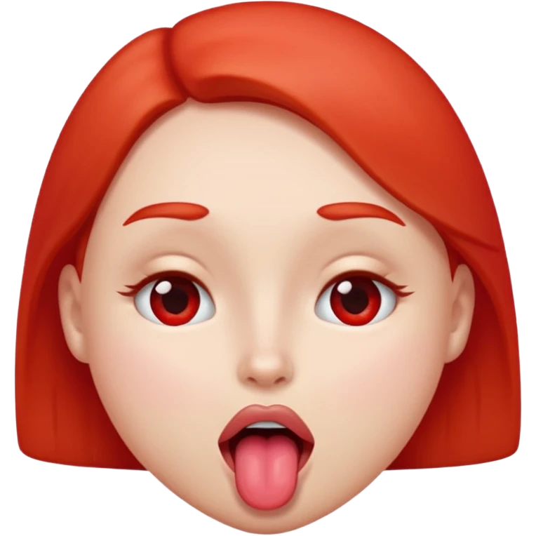 Sexy face with one tongue out, red cheeks, eyes rolled back into head in pleasure emoji