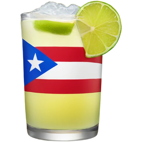 Puerto Rican flag on a island with a margarita  emoji