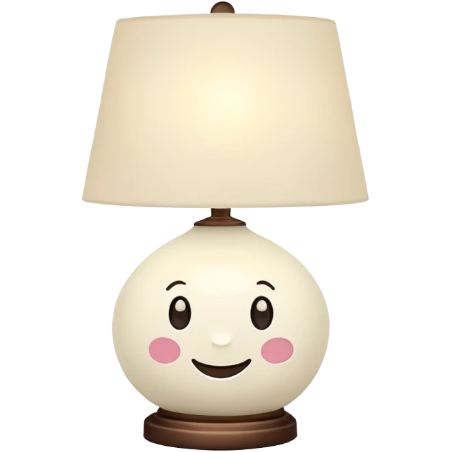 cute lamp with smiling face emoji