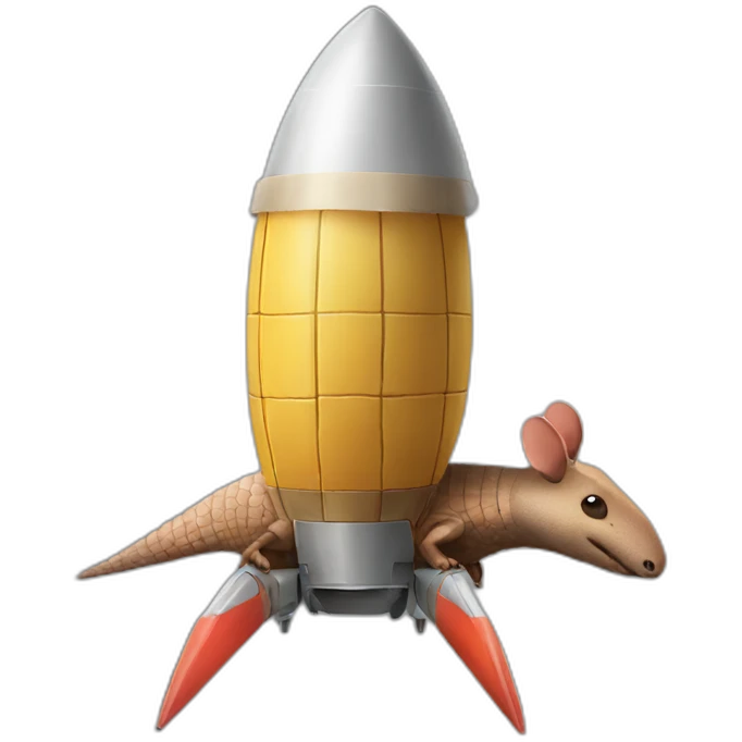 armadillo seat on a rocket emoji