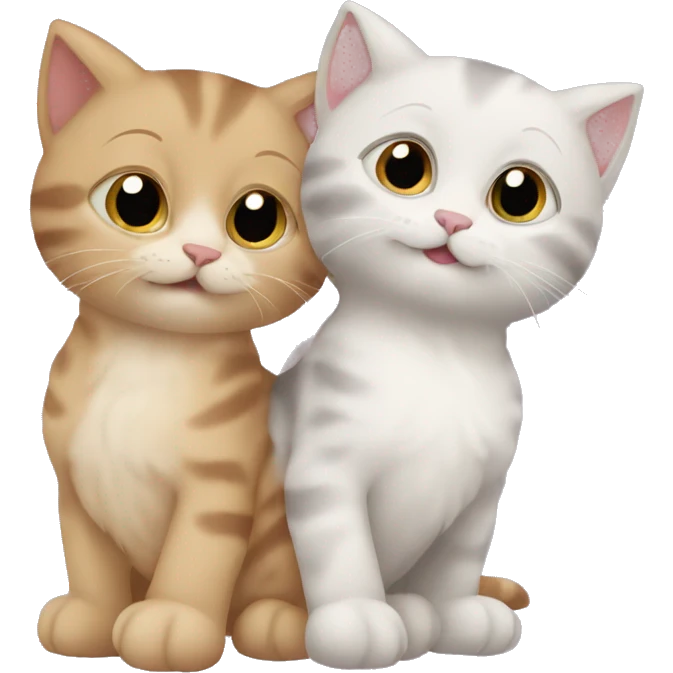 Two kittens hugging but one of them is the mother of the other  emoji