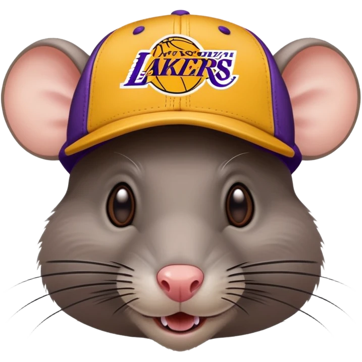 Rat wearing Los Angeles lakers hat emoji