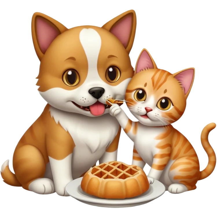 Dog eating a cat emoji