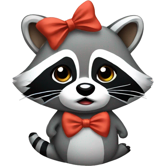 Raccoon with bow emoji