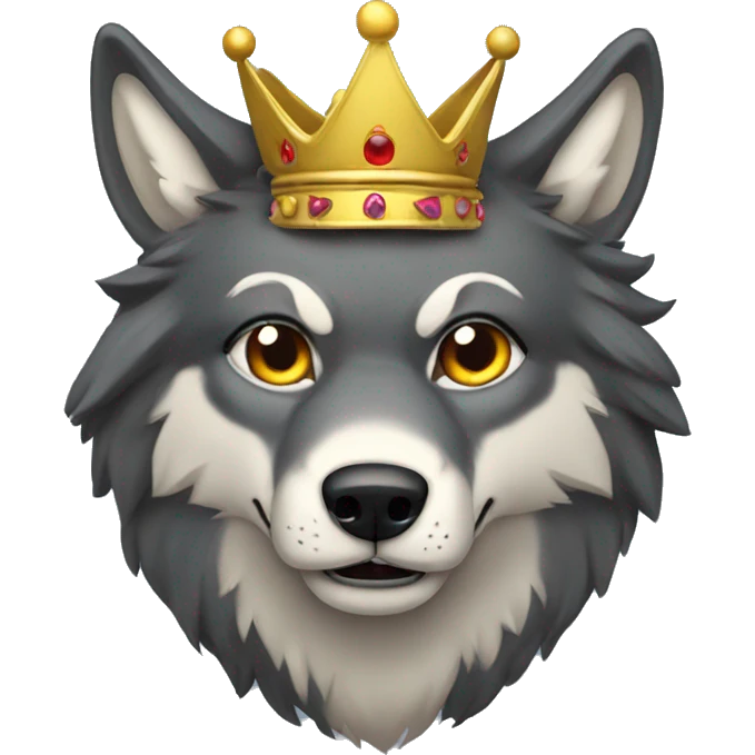 Alpha Wolf With crown on Head  emoji