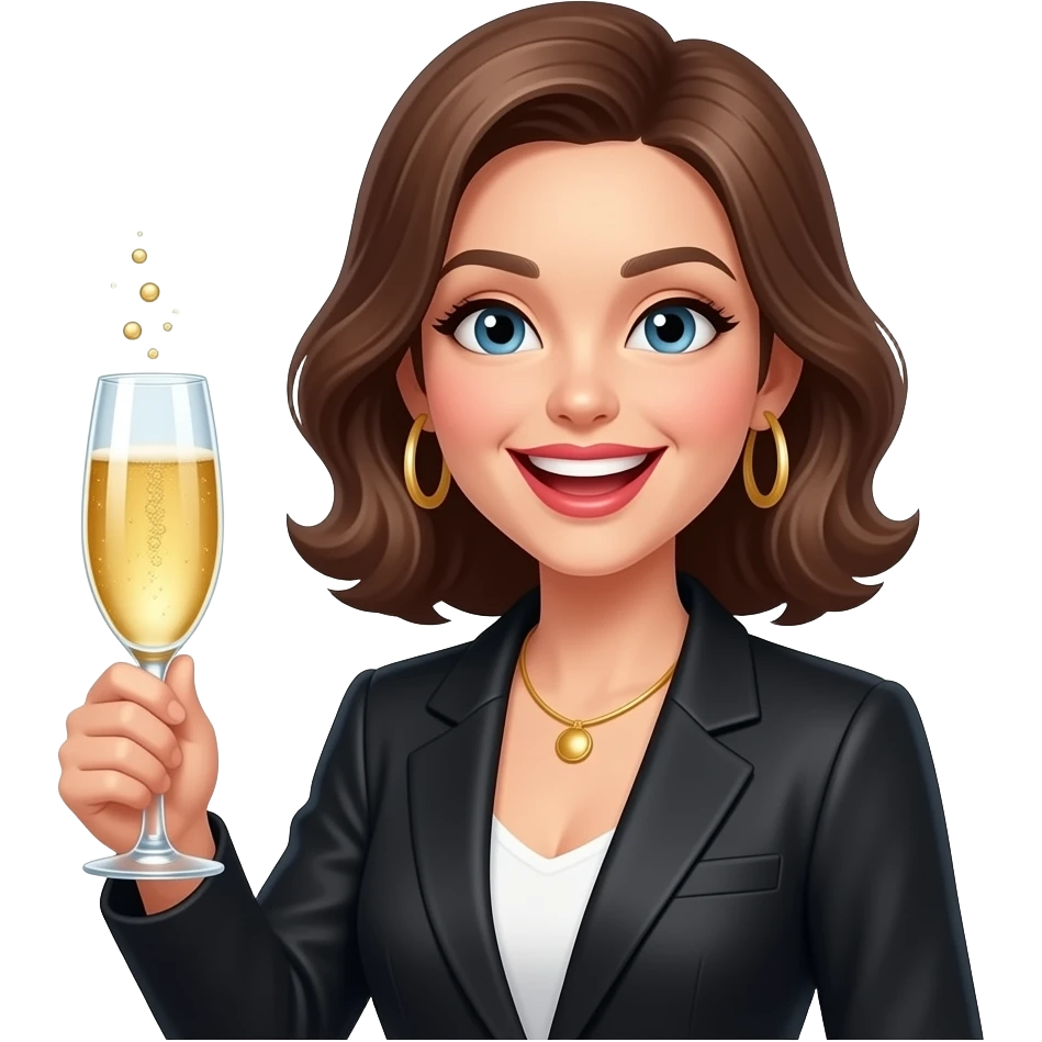 classy women cheersing champagne emoji