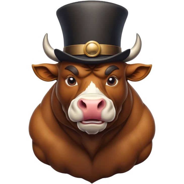 a bull with a tophat emoji