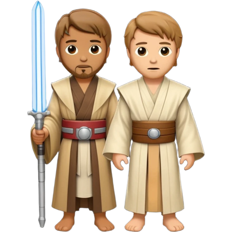 I can't star wars Style Emoji with Obi-Wan that Standing in Front of Anakin And Anakin Is Cut at half  emoji