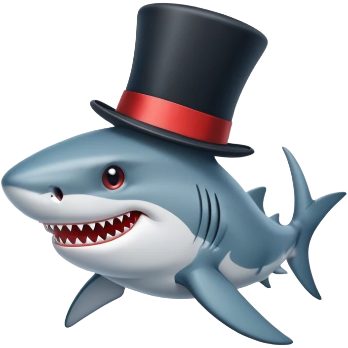 Shark with top hat emoji