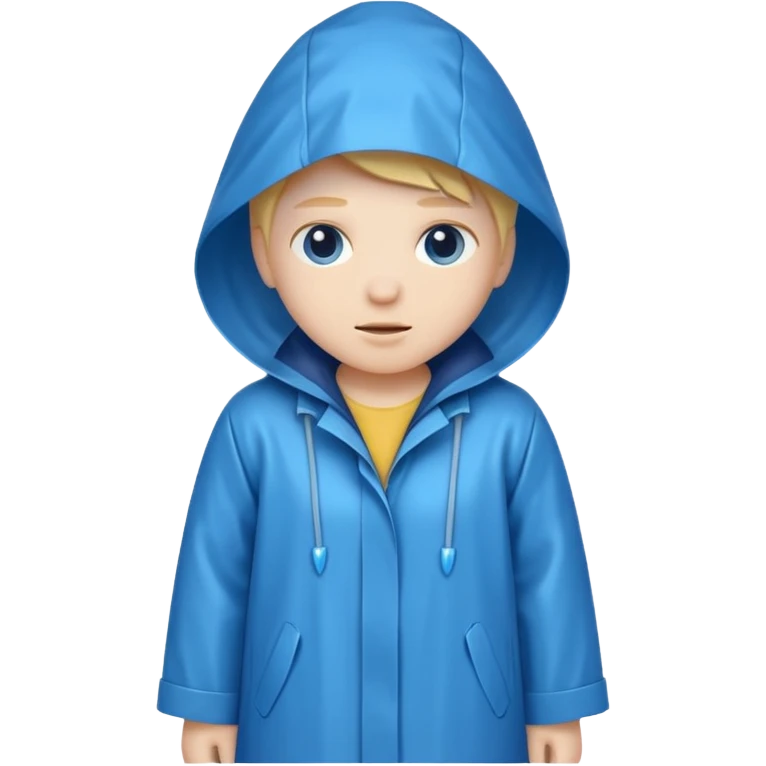 blue raincoat, just rain coat, negative character. emoji