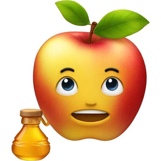 apple with honey emoji